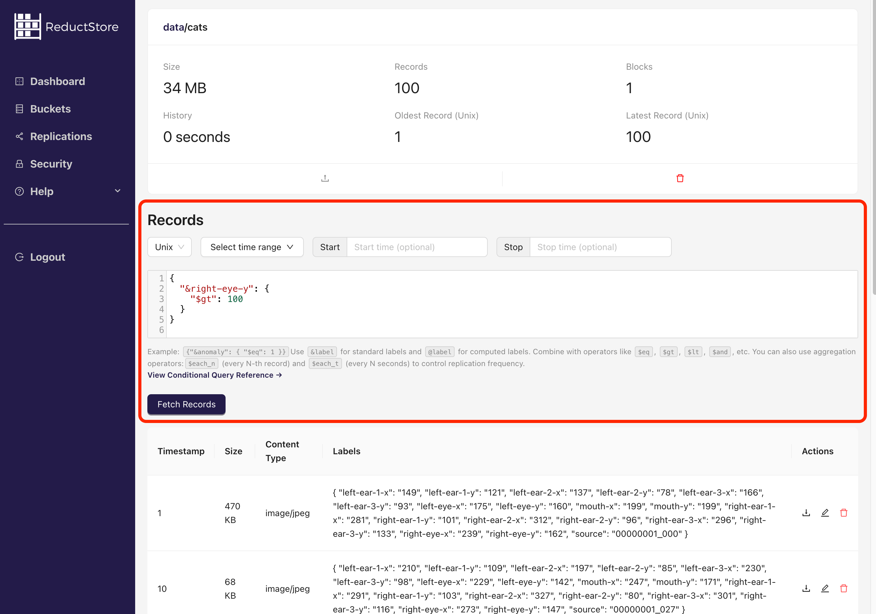 Query panel in Web Console